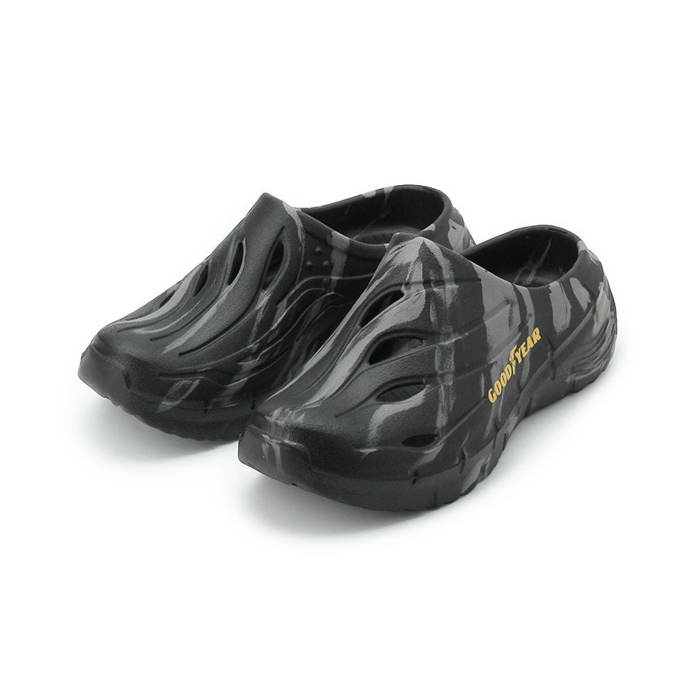 GOODYEAR 風爵 舒緩輕便迷彩洞洞鞋 黑 GAMP53670 男鞋