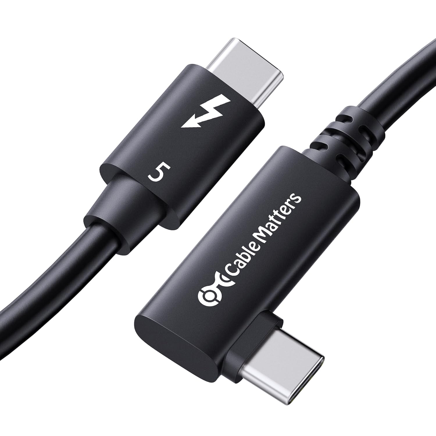 [6美國直購] Cable Matters 107066 - 0.8m 傳輸線 80Gbps Right Angle Thunderbolt 5 TB5 Intel認證