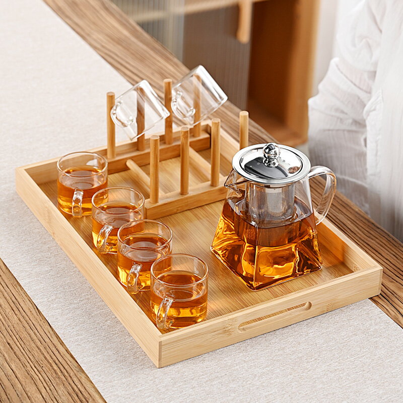 加厚玻璃耐高溫花茶壺過濾紅茶泡茶器功夫茶具茶盤套裝客廳家用