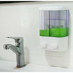 【雙頭給皂器】沐浴瓶洗手乳洗髮乳都可用 給皂器肥皂盒肥皂機 飯店旅館居家