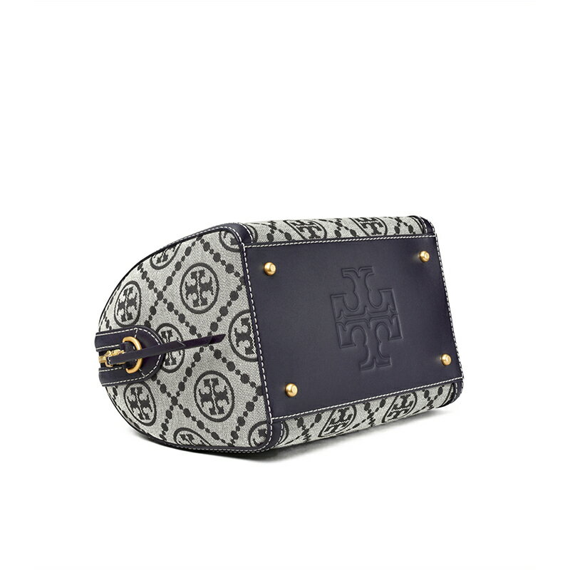 精選★TORY BURCH T MONOGRAM 提花酒桶包女士單肩包斜挎包 83970(整新)   ~【夏日美包★菲尼斯 國際精品↘3折起】 6
