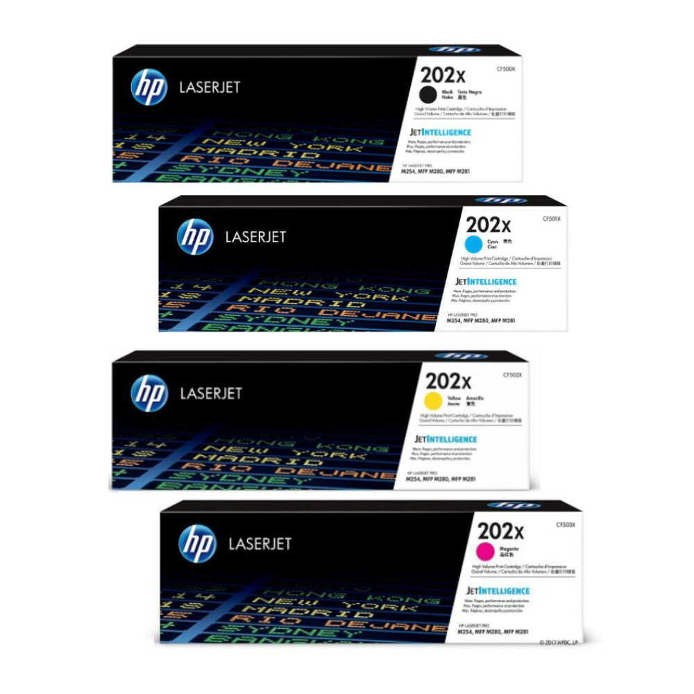 HP 202X 原廠高容量碳粉匣 四色 CF500X/CF501X/CF502X/CF503X 適用 Color LaserJet Pro M254dw/M281fdw