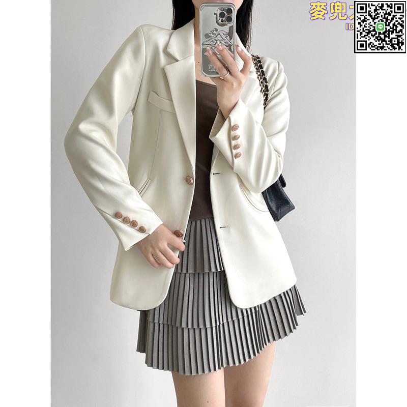 【全球優品滙】顯瘦金扣氣質小西裝女2024春裝新款韓版復古洋氣短款西服外套6075