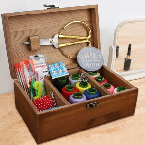 家用針線盒實木針線包小工具便攜多功能高檔縫衣針線套裝學生宿舍 樂樂百貨