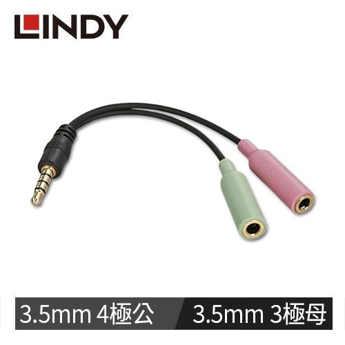 LINDY林帝 麥克風耳機轉4極轉接線							