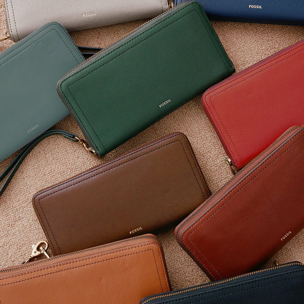 送禮首選★FOSSIL Logan 多層真皮拉鍊RFID防盜長夾-多款任選【美國時尚品牌】 附防塵袋+提袋【全館滿額折價★FOSSIL全系列包夾送美妝蛋】-方采鐘錶-流行女裝