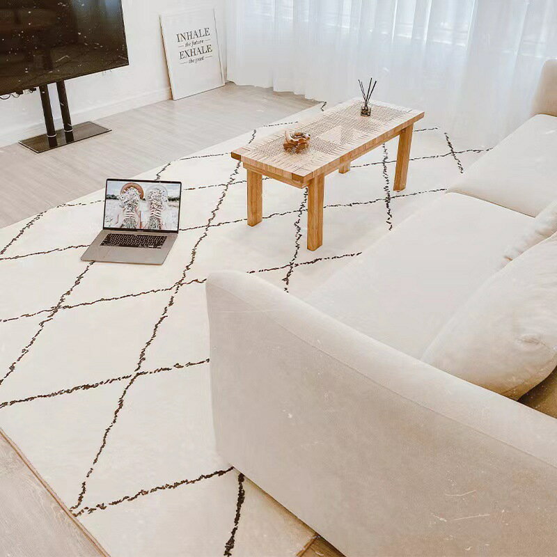 簡約摩洛哥加厚仿羊絨地毯北歐客廳茶幾滿鋪地墊床邊地毯