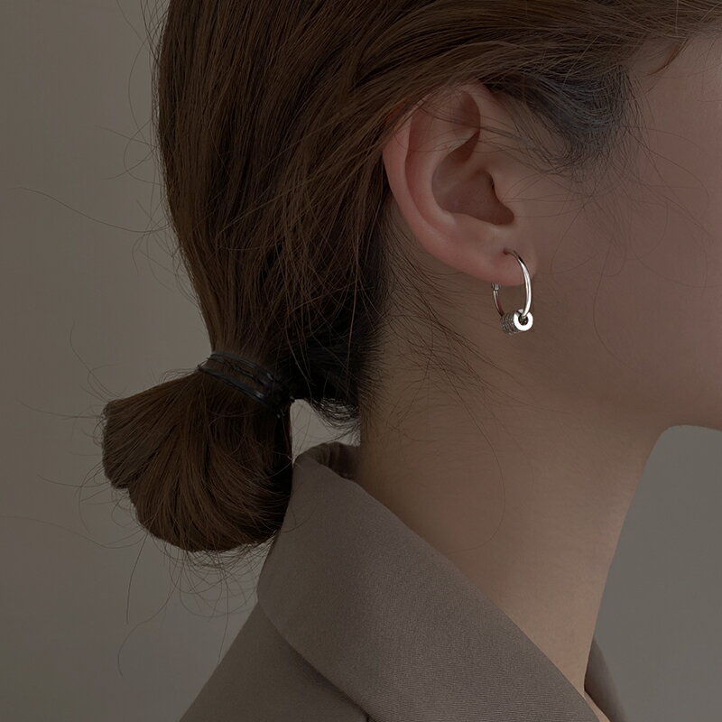 925純銀小蠻腰耳環女年新款潮個性耳圈時尚冷淡風高級感耳飾 2