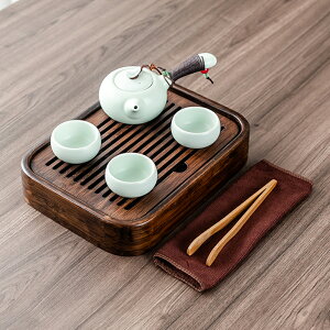 小型功夫茶具套裝家用2人會客整套陶瓷泡茶壺茶杯小茶盤簡約茶臺
