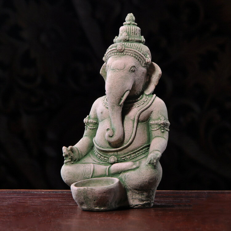 泰式風格象財神擺件東南亞進口工藝品砂石擺設泰國特色裝飾品1入