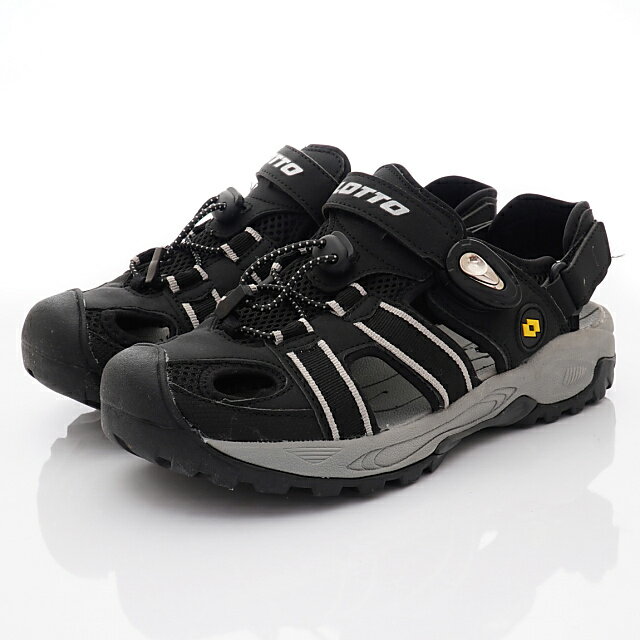 LOTTO樂得義大利專業運動男鞋輕量護趾涼鞋LT1AMS3160黑(男)