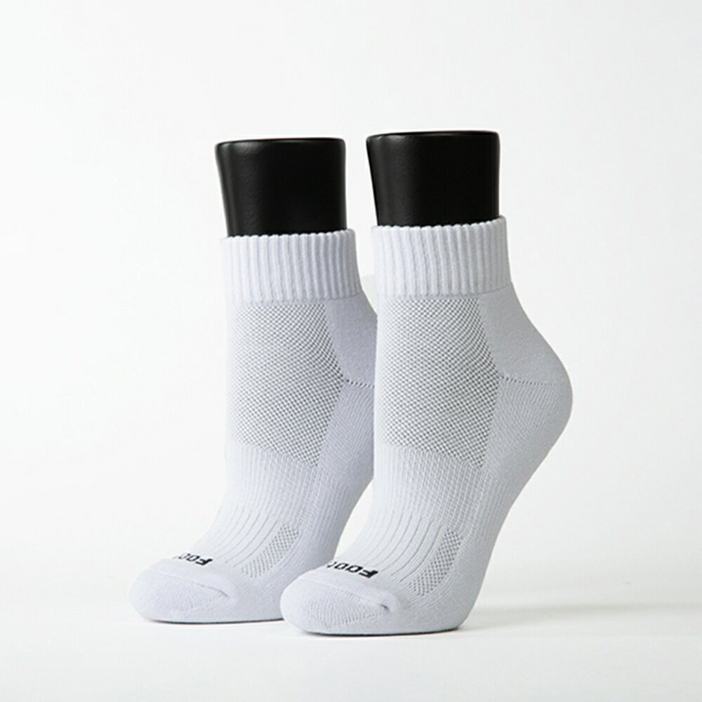 FOOTER素色美學氣墊運動襪 襪子 除臭襪 運動襪 襪子 氣墊襪 短筒襪(女-K91M)