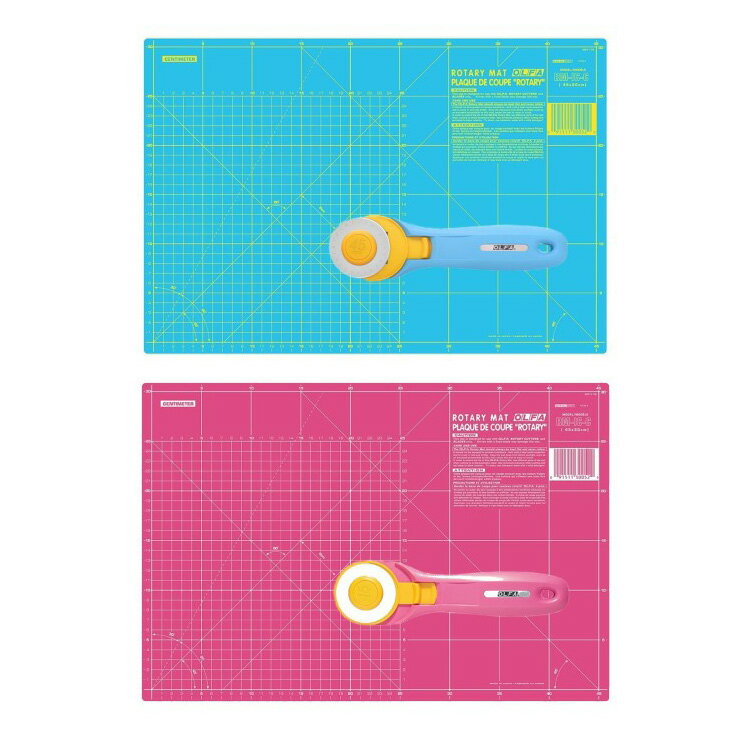 日本 OLFA 裁布墊＋裁布刀 /組 水藍（RM-IC-C/AQA＋RTY-2/C）／粉紅（RM-IC-C/PIK＋RTY-2C/PIK）