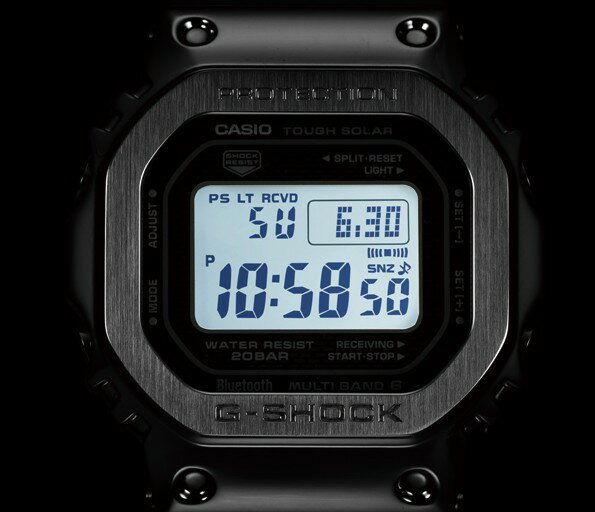 CASIO 卡西歐G-SHOCK GMW-B5000D-1 搭載藍牙連線功能及世界六局標準