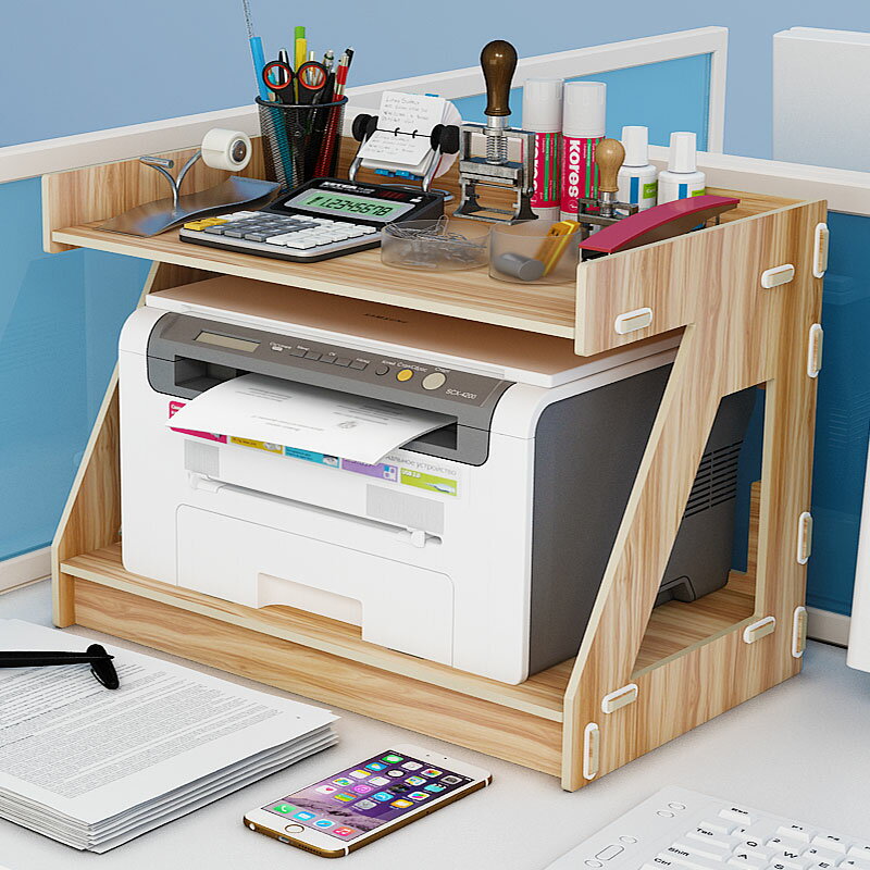 列印機置物架 簡易桌上打印機置物架子辦公室桌面文件收納架多層文具家用小型櫃【xy3307】