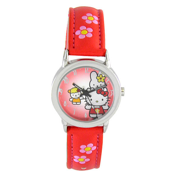 Hello Kitty 進口精品時尚手錶 - 好朋友一起來(紅) -HKFR101-01C