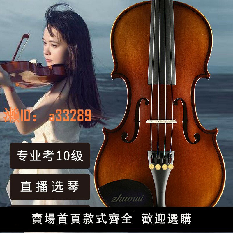 【可開發票】浩成進口實木小提琴初學者手工專業級兒童成人樂團考級獨演奏樂器