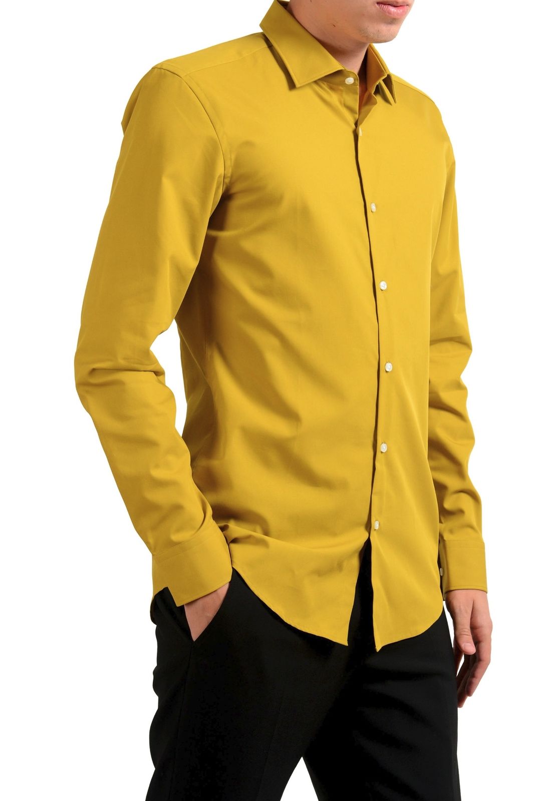 mustard yellow button up shirt