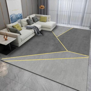 北歐ins客廳地毯橙色現代簡約歐式幾何茶幾墊臥室滿鋪家用床邊毯