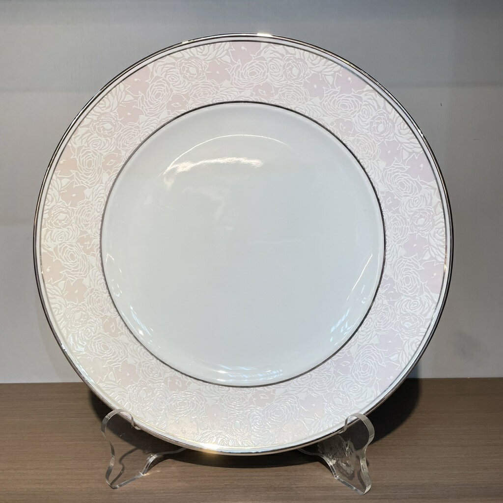 出清價 全國瓷器CK 粉紅玫瑰銀邊圓盤 餐盤 陶瓷盤 點心盤 三種尺寸/金益合Drinkeat