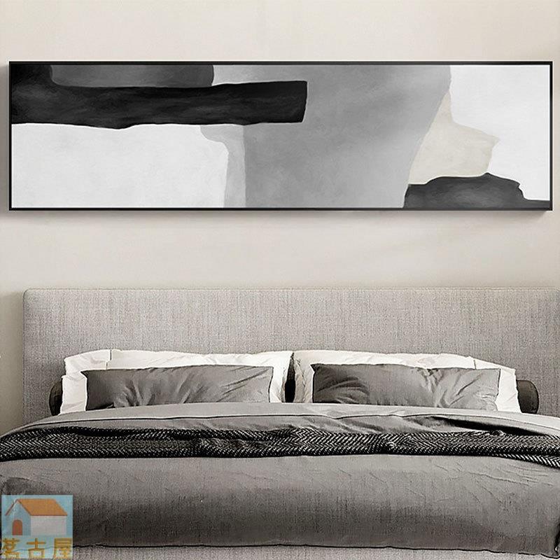 現代抽象臥室床頭客廳裝飾畫黑白灰掛畫沙發背景墻壁畫廠家批發