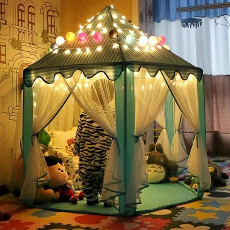 兒童六角帳篷公主超大城堡游戲屋室內外寶寶房子玩具屋生日禮物jy