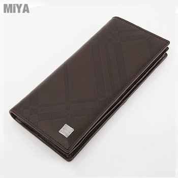 MiYA Zeta 義大利真皮牛皮斜橫紋男用長夾 咖啡棕黑色