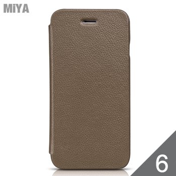 iPhone 6 真皮左右翻頁卡位手機保護皮套(牛皮) 紅咖啡卡其黑色