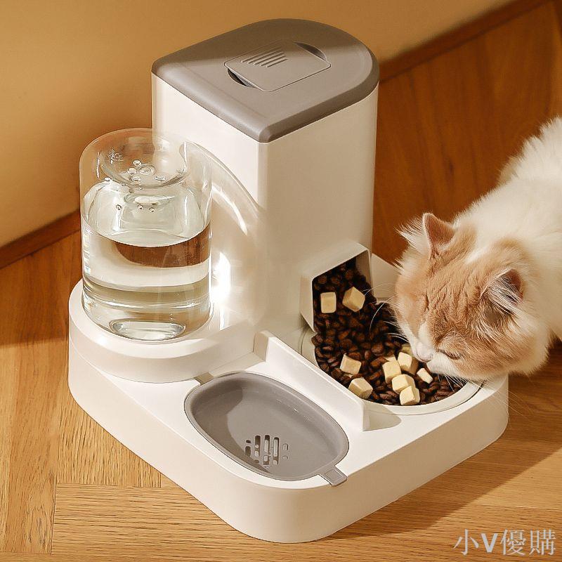 貓碗狗碗貓糧食盆雙碗自動飲水飯盆水碗一體護自動喂食器寵物用品