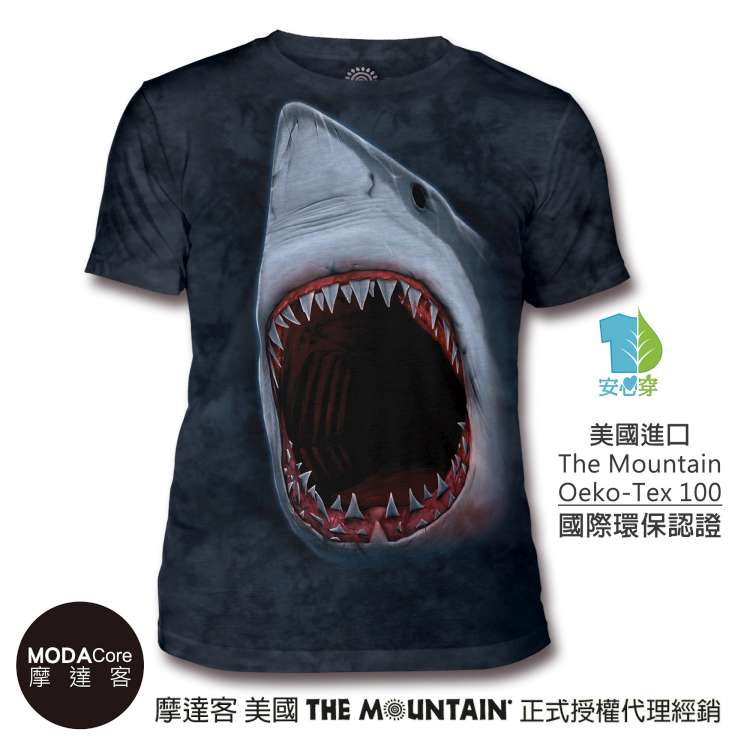【摩達客】(預購) 美國The Mountain都會系列 鯊魚口 中性修身短袖T恤