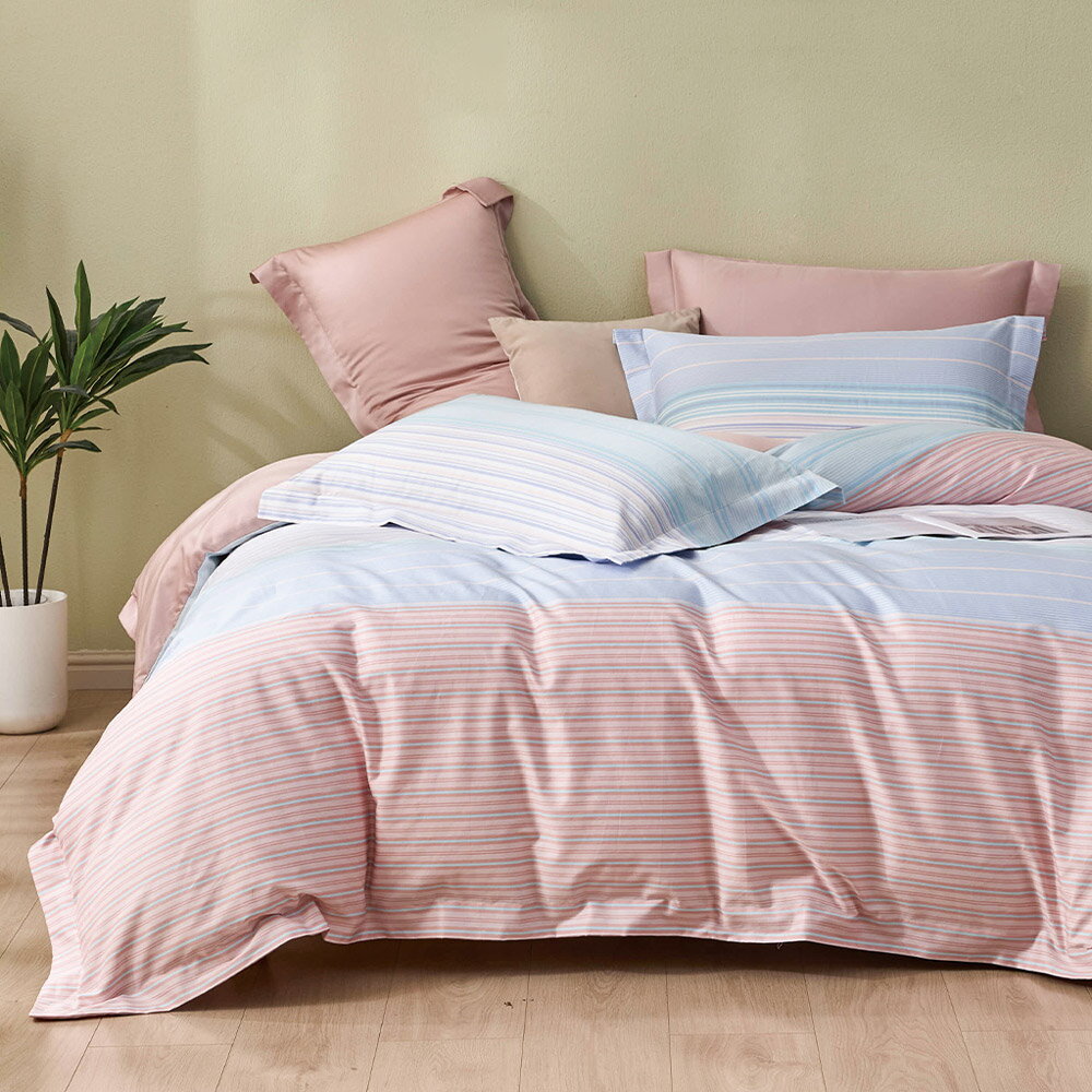 Miile美麗棉系列-甜蜜戀曲 / 美國棉四件式兩用被床包枕套組