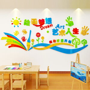 美術教室裝飾藝術輔導班貼畫布置班級墻面文化墻小學幼兒園繪畫室