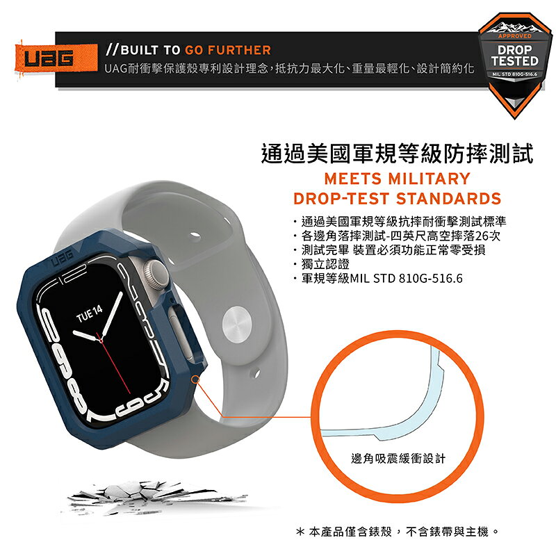 UAG 軍規防摔 耐衝擊 手錶 保護殼 防摔殼 手錶殼 錶框 透明殼 Apple Watch 7 45 41 mm 3