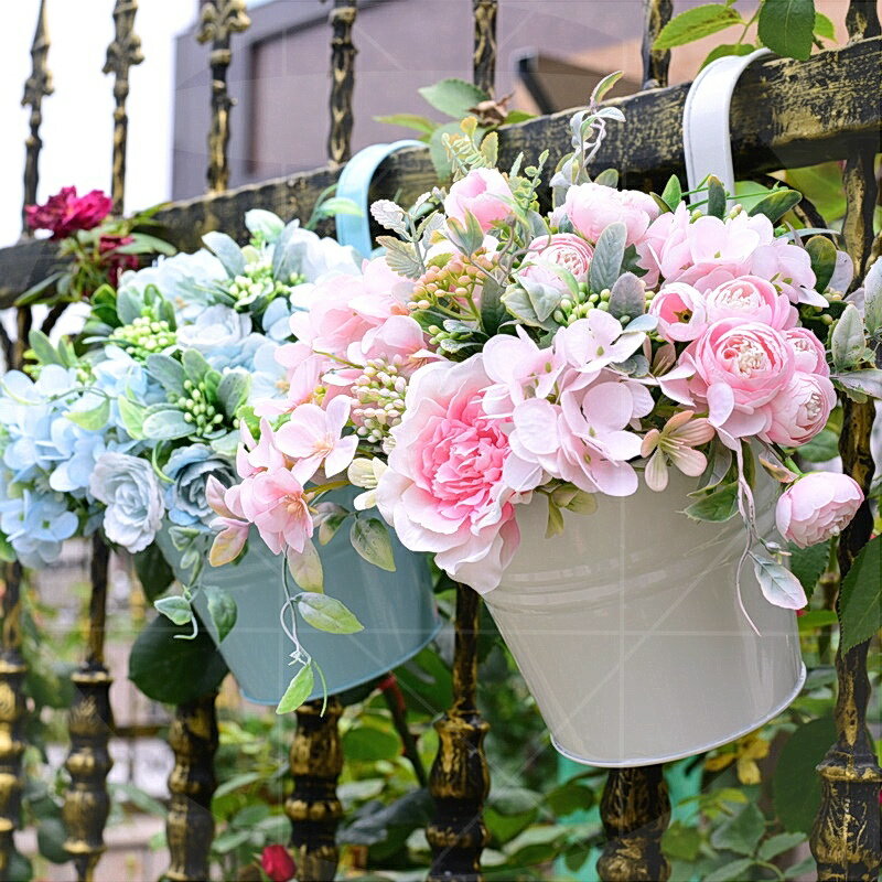 陽臺掛花桶掛起來的花盆掛墻綠蘿掛鉤掛式壁掛戶外欄桿垂吊蘭盆