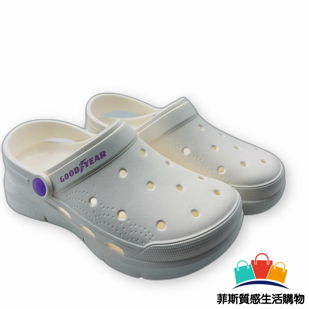 台灣製GOODYEAR兒童洞洞鞋-白色 - 台灣製 台灣製童鞋 MIT MIT童鞋 台灣製涼鞋 MIT涼鞋 洞洞鞋 涼鞋 拖鞋 兒童涼鞋 兒童脫鞋 兒童洞洞鞋 女童鞋 女童涼鞋 固特異 固特異鞋 GOODYEAR GOODYEAR鞋 固特異童鞋