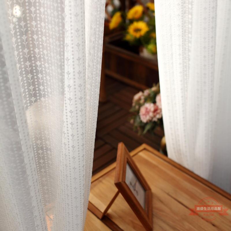 韓式繡花定制白紗窗簾陽臺客廳書房臥室飄窗成品窗紗 凝雪