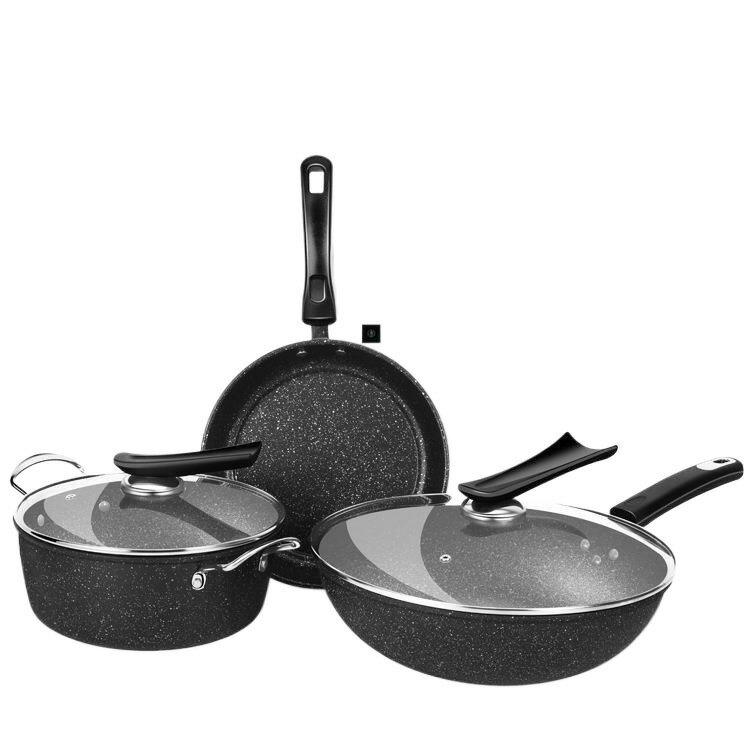 cooking pot 3set frying pan soup non stick tool pot gas炒煮