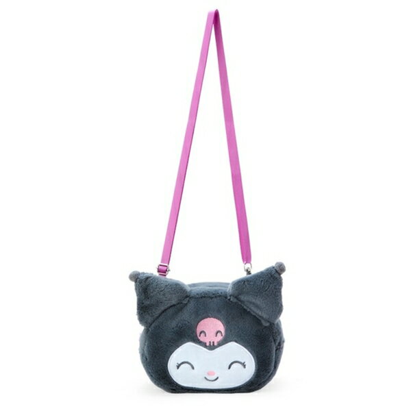 【震撼精品百貨】酷洛米 Kuromi~日本SANRIO三麗鷗 酷洛米大臉造型絨毛斜揹包(微笑角色大賞)*76764