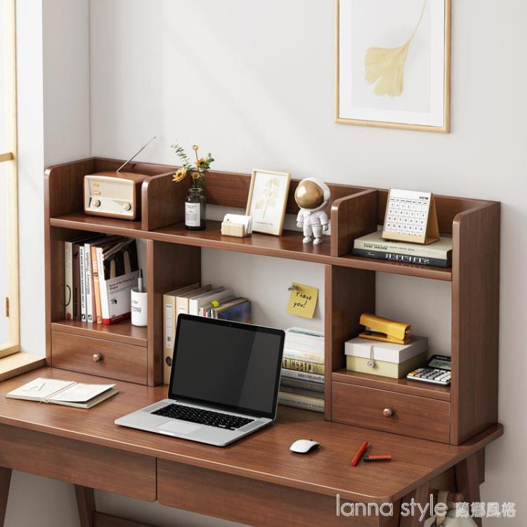 書架桌面家用小型簡易置物架辦公室電腦桌上收納架大容量木質書櫃
