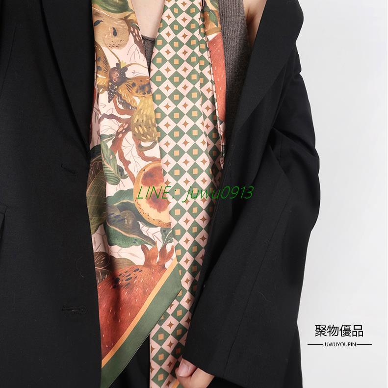 春夏長絲巾女百搭職業女裝配飾小長條護頸圍巾【聚物優品】