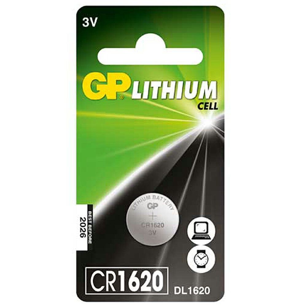 【超霸GP】CR1620鈕扣型 鋰電池1粒裝(3V鈕型電池DL1620)