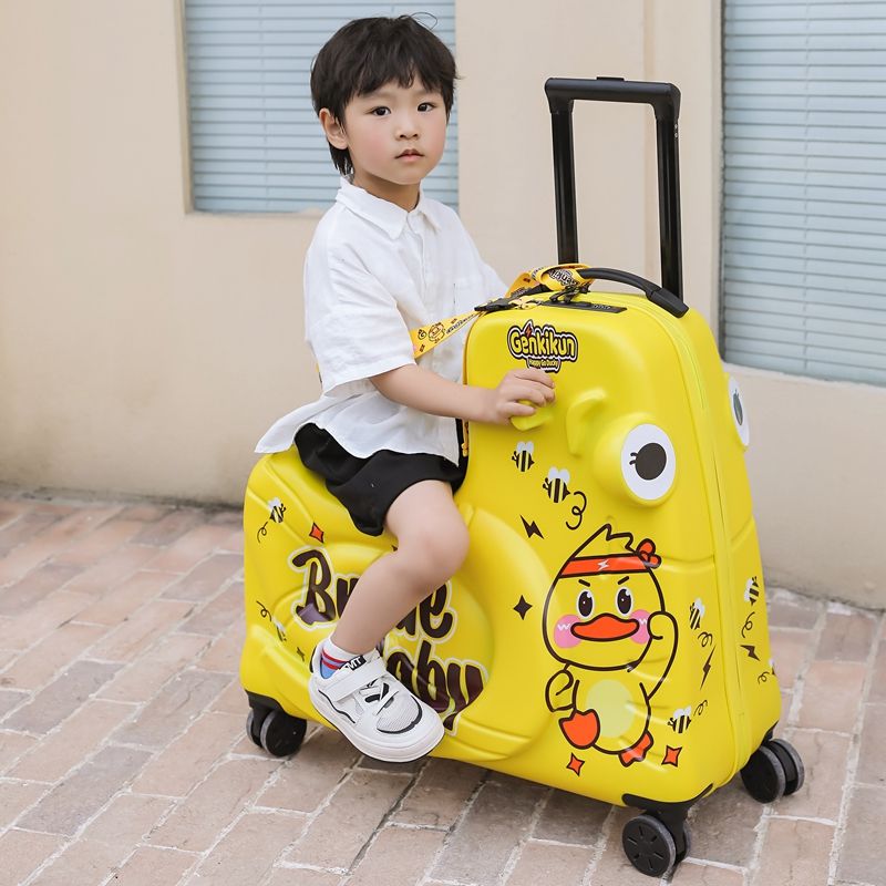 免運 可坐兒童拉桿箱卡通行李箱可騎寶寶拖箱騎行旅行箱子
