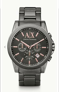 樂天卡滿5千回饋10%｜美國代購 台灣現貨 AX 男士 不鏽鋼三眼手錶 AX2086