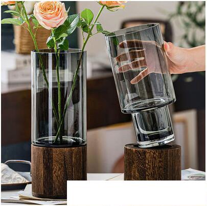 輕奢花瓶擺件簡約創意原色玻璃水養鮮花玫瑰百合客廳餐桌插花裝飾 卡布奇諾