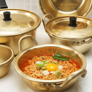 韓式泡面鍋黃鋁煮泡面的小鍋網紅宿舍鍋食堂韓國煮面小黃鍋拉面鍋