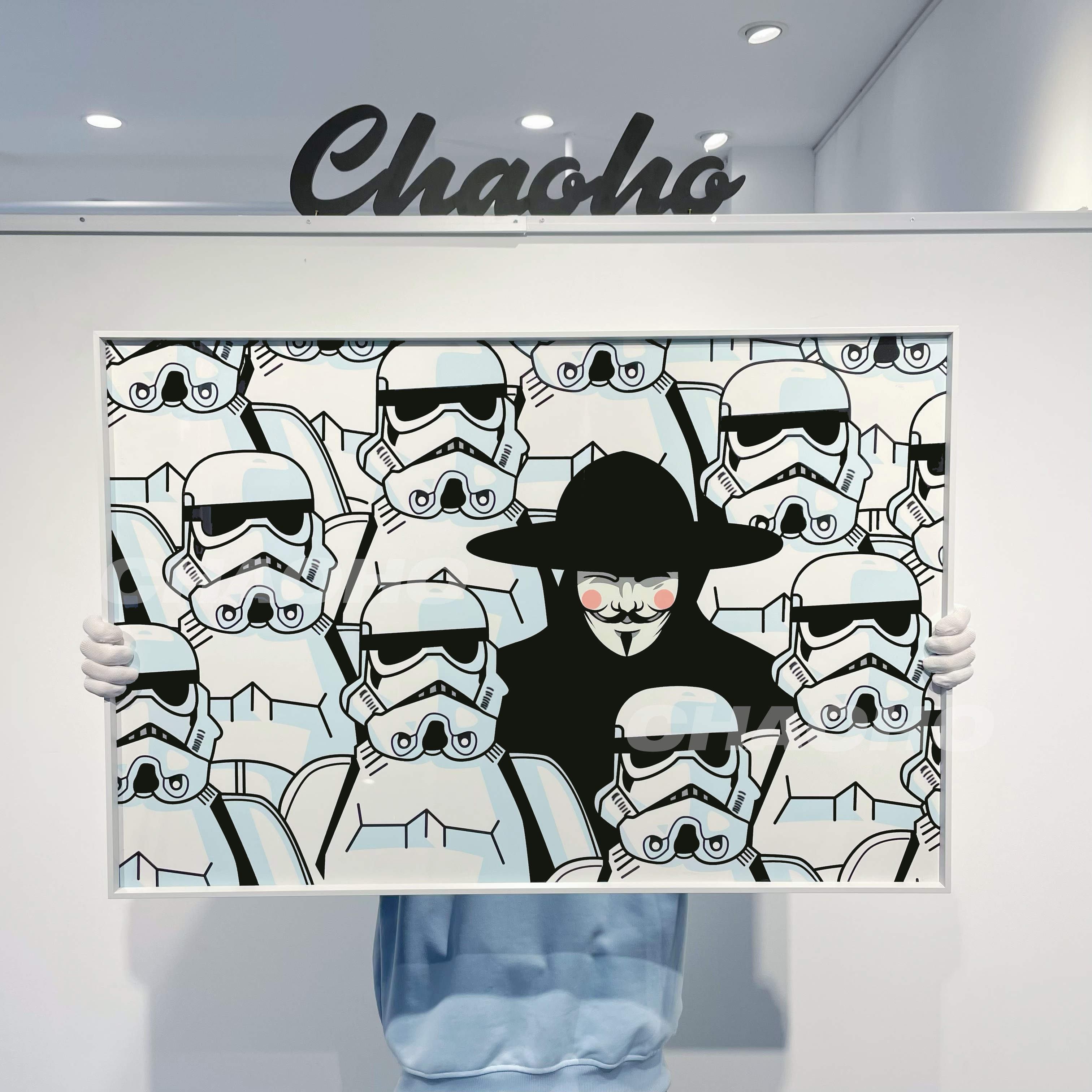 免運速發開發票 星球大戰白兵Star Wars版畫 V字仇殺隊聯名裝飾畫 Jerkface藝術家