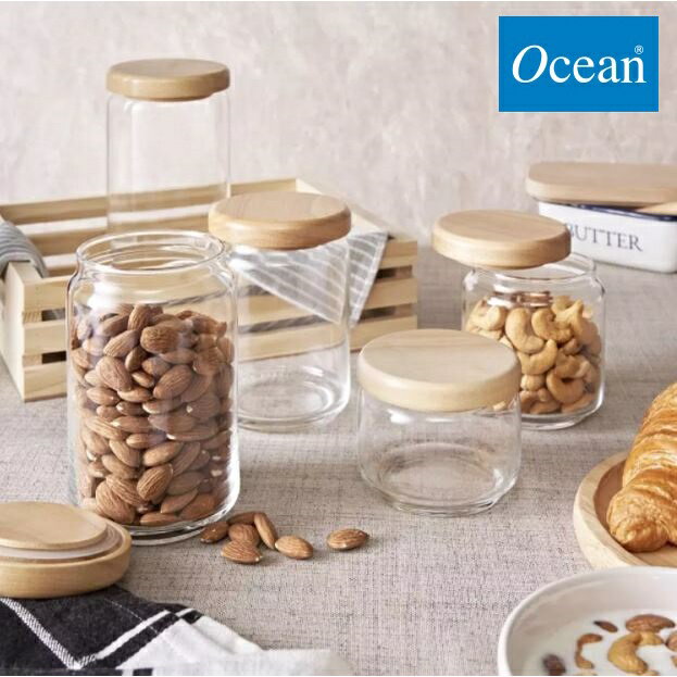 Ocean 木蓋儲物罐 保鮮罐 置物罐 收納罐 五種尺寸 325~1000ml 金益合Drink eat