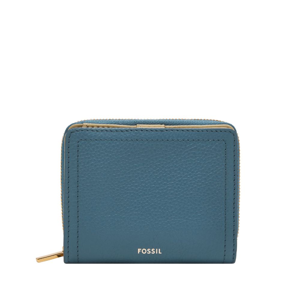 送禮首選 ★ 【FOSSIL】Logan 迷你多功能真皮RFID防盜短夾-藍色 SL7923106【 美國時尚品牌 】 附防塵袋+提袋