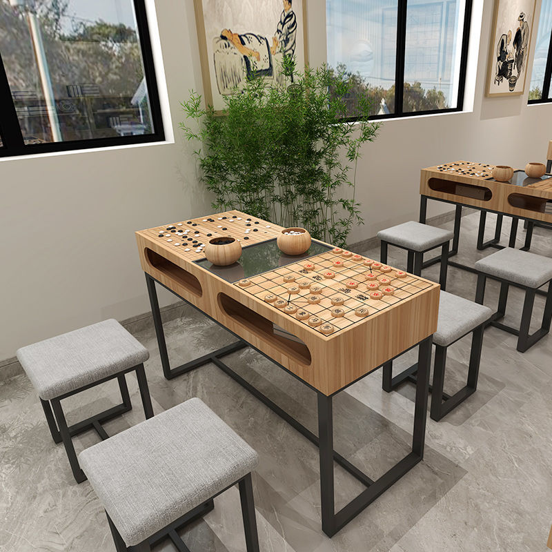 公司貨 免運 象棋桌椅組合圍棋桌兩用棋盤桌培訓文創辦公會所專用下棋桌多功能 快速發貨