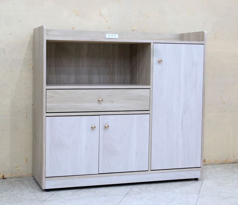 【歐風別館】沐夏四尺白梣+梧桐色餐櫃【基隆至台中免運費】